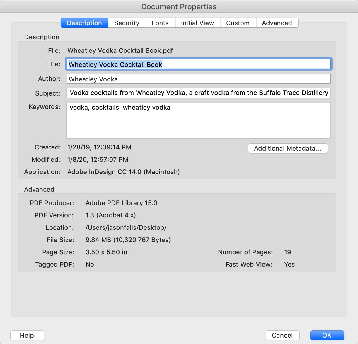 Wheatley Vodka PDF Properties